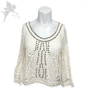 ECOTE Studded Coastal Crochet Top